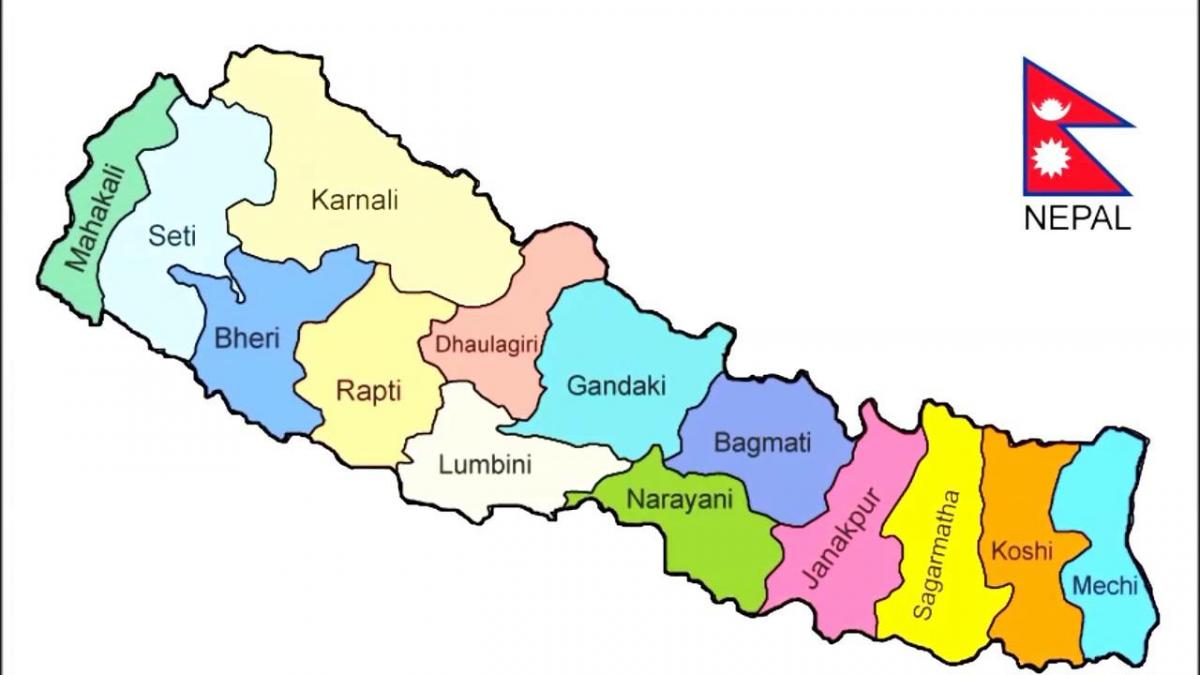 die Karte von nepal