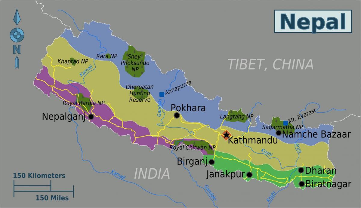 geographische Karte von nepal