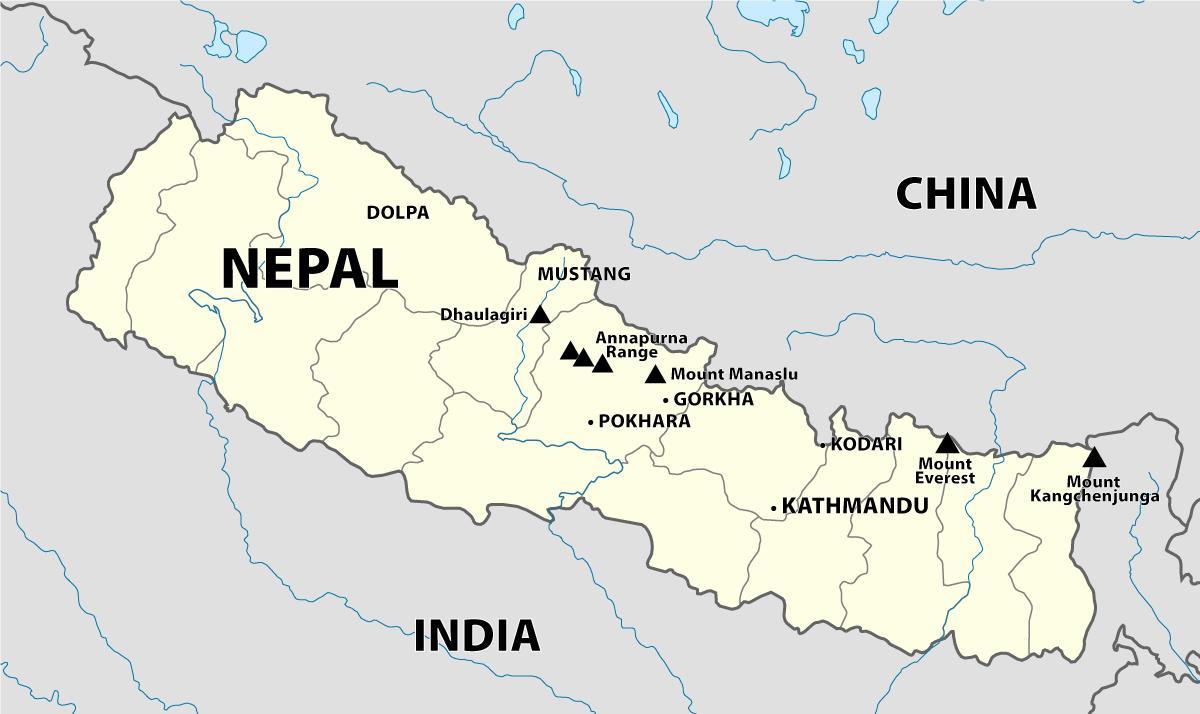 Karte von nepal Himalaya