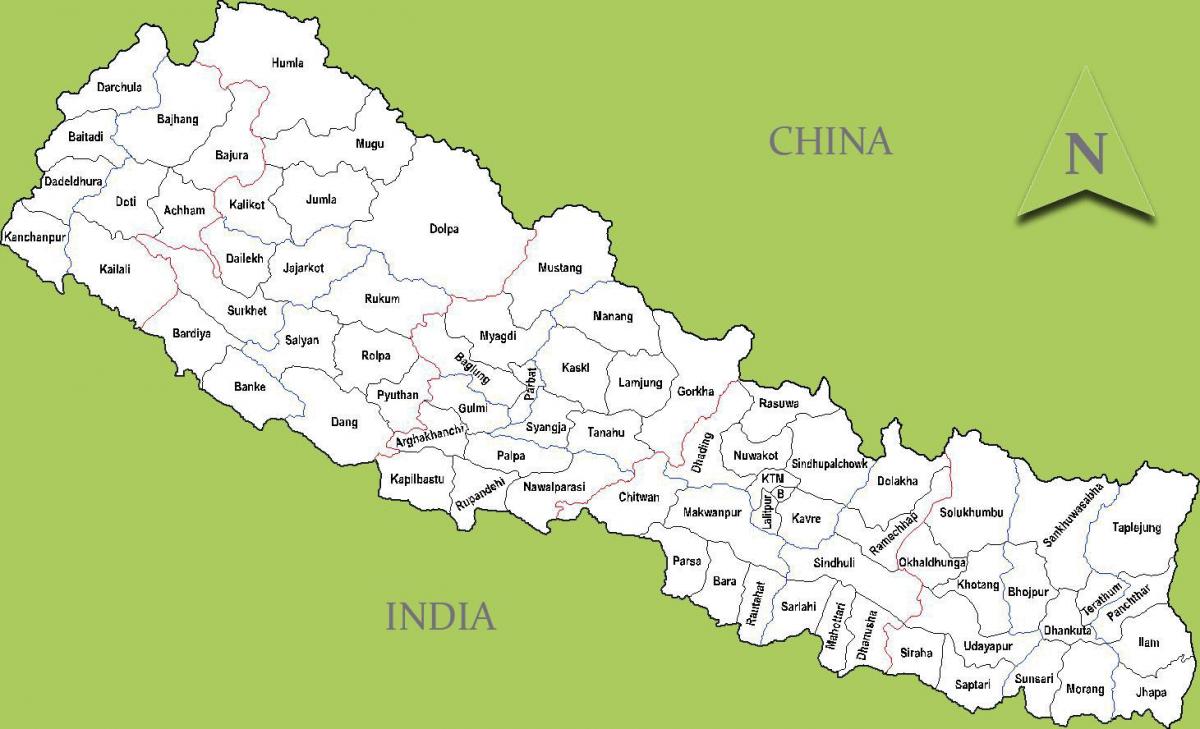nepal Landkarte mit Städten