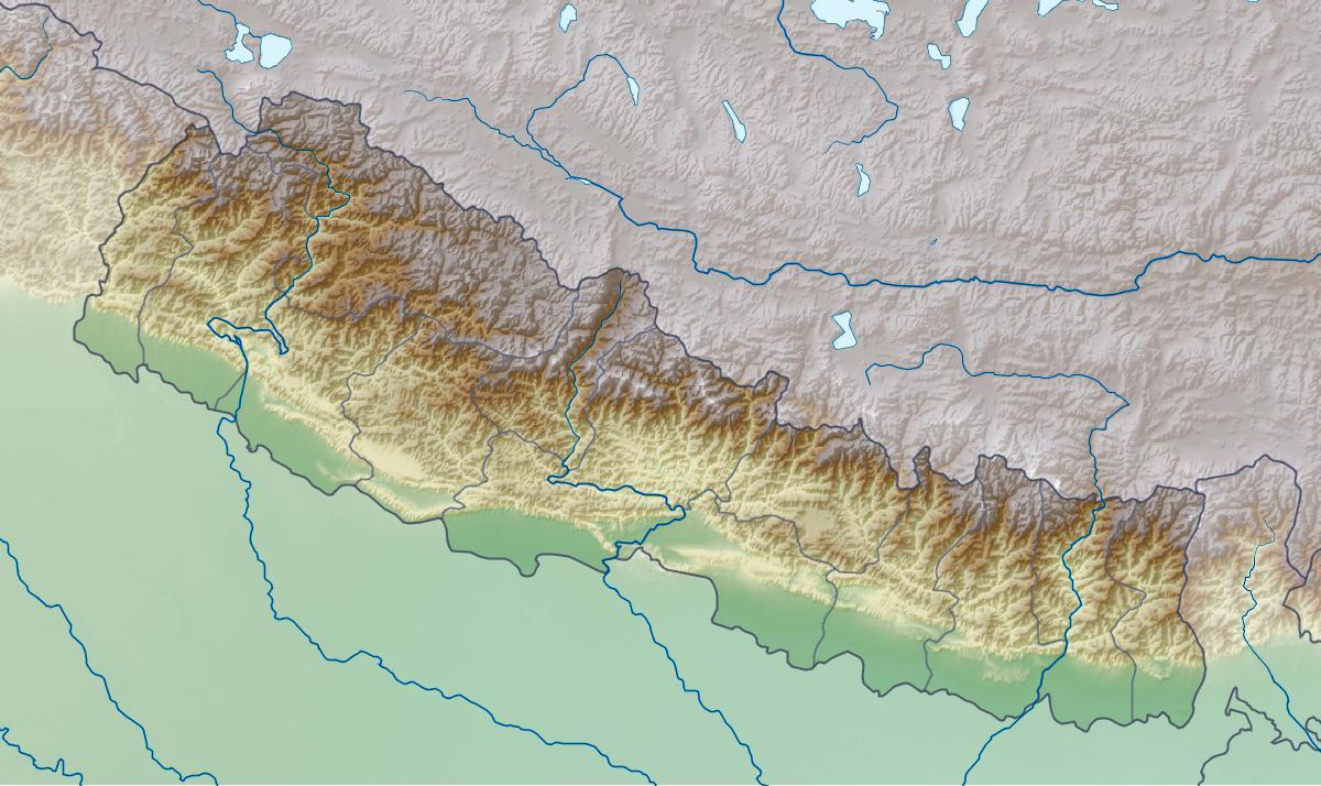 Karte von physischen nepal