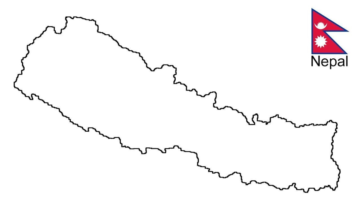Karte von nepal Umriss