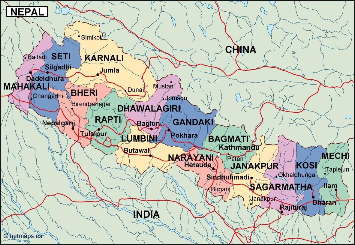 Karte von digital nepal