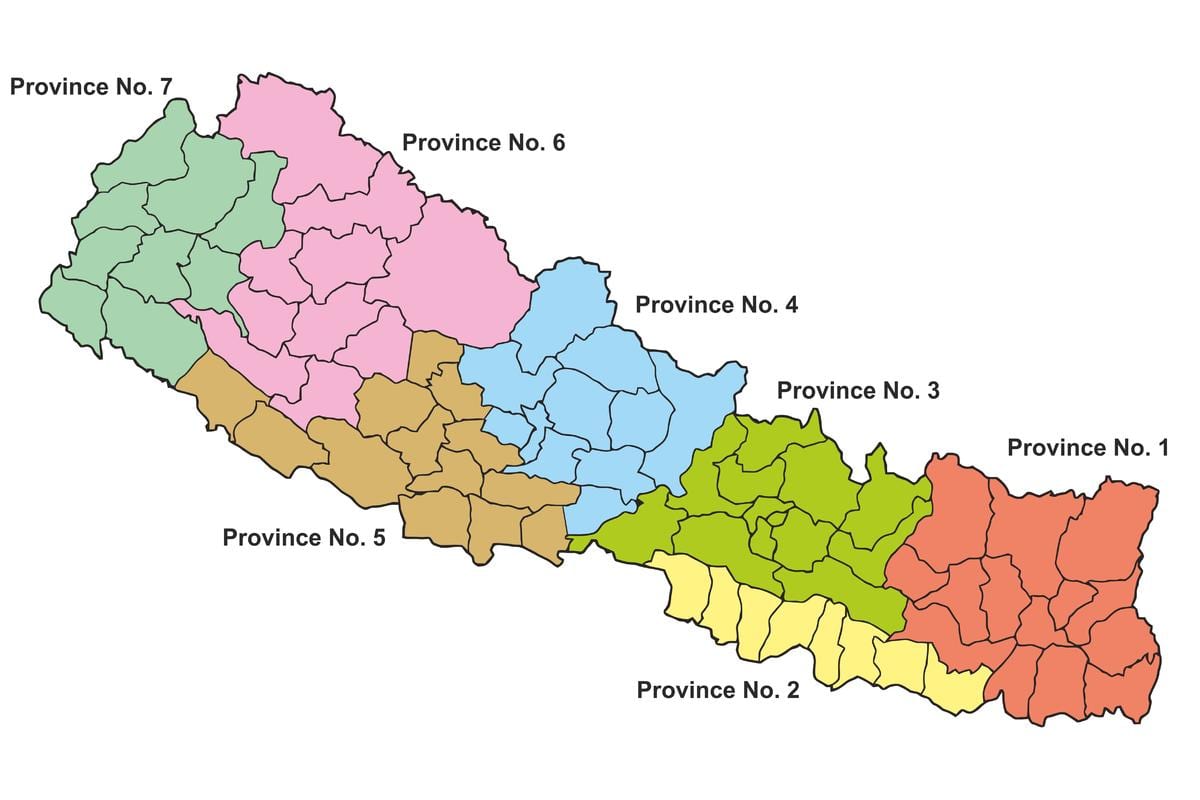 Karte von Bundes-nepal