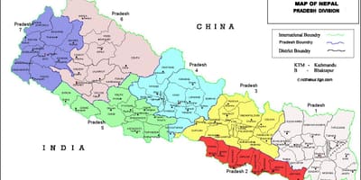 7 pradesh, nepal Karte
