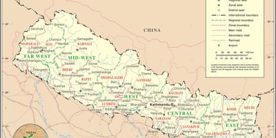 Eisenbahn-Karte von nepal