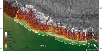Nepal Höhenkarte