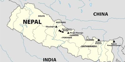 Karte von nepal Himalaya
