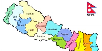 Politische Karte von nepal mit allen Stadtteilen