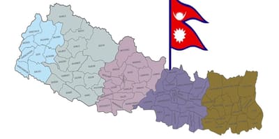 Karte von nepal mit Flagge