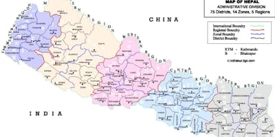 Karte von nepal vdc